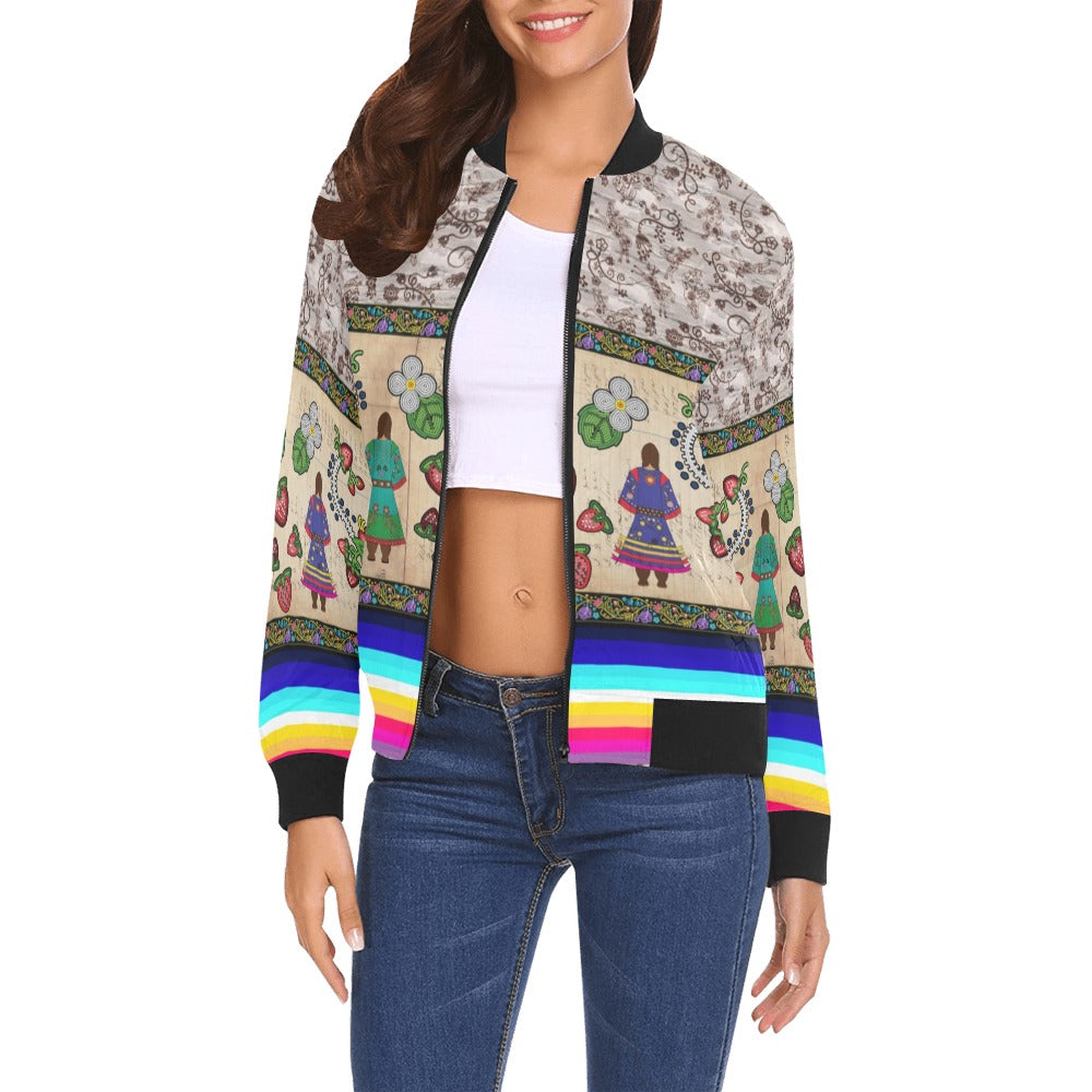 Aunties Gifts All Over Print Bomber Jacket for Women