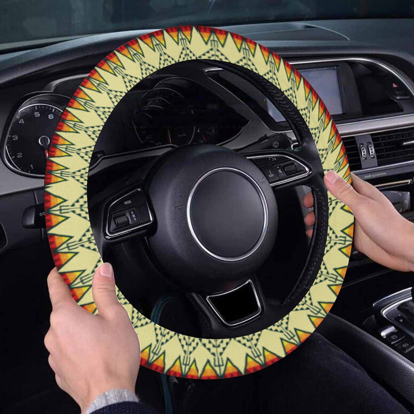 Sacred Trust Arid Steering Wheel Cover with Elastic Edge