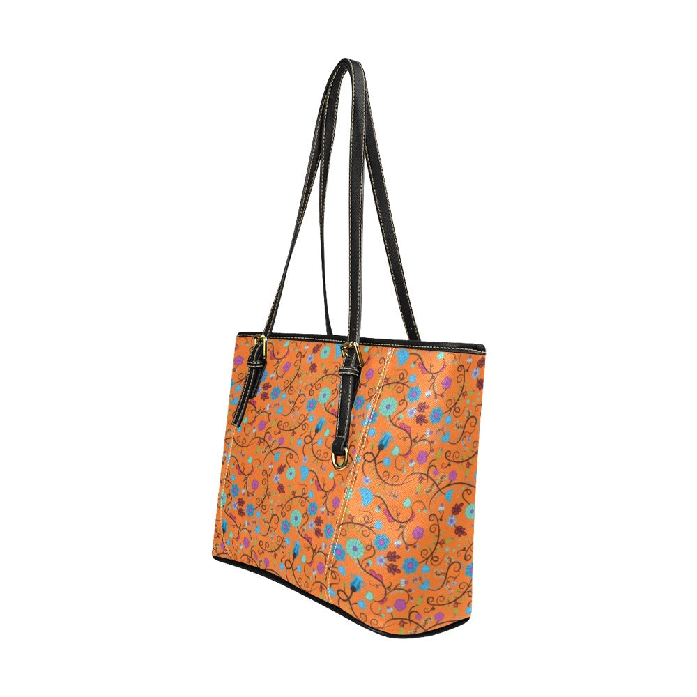 Nipin Blossom Carrot Leather Tote Bag/Large