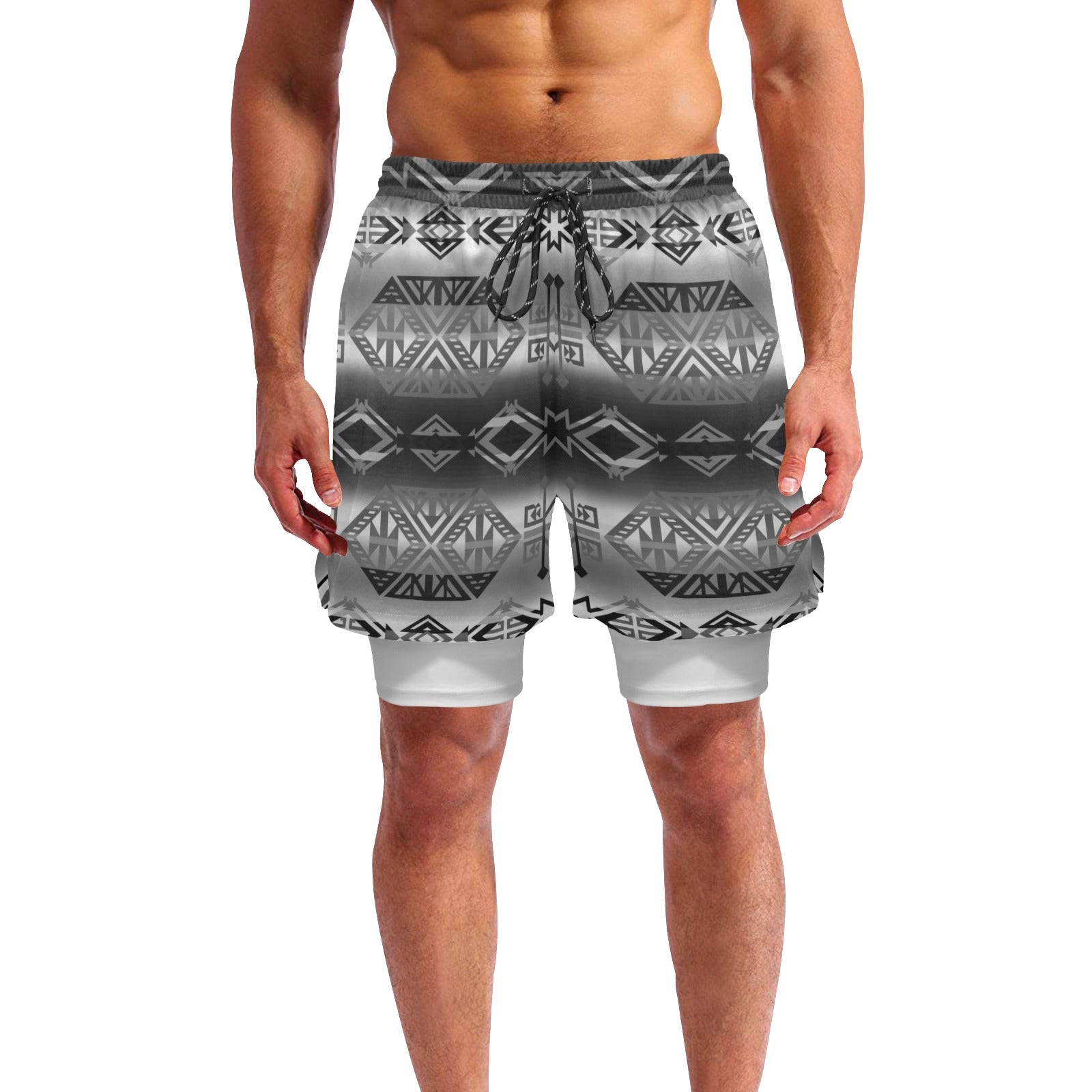 Trade Route Cave Men's Sports Shorts with Compression Liner