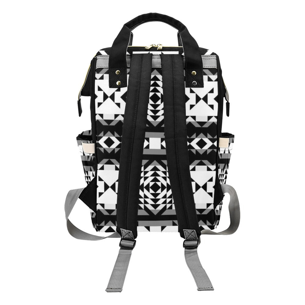 Black Rose Blizzard Multi-Function Diaper Backpack/Diaper Bag