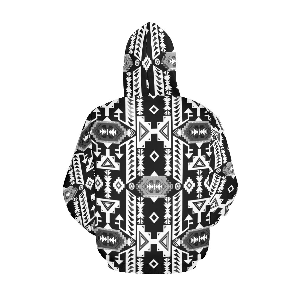 Chiefs Mountain Black and White Hoodie for Men (USA Size)