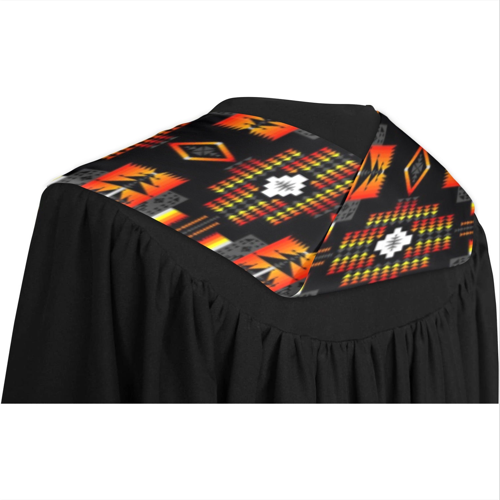 Seven Tribes Black Graduation Stole