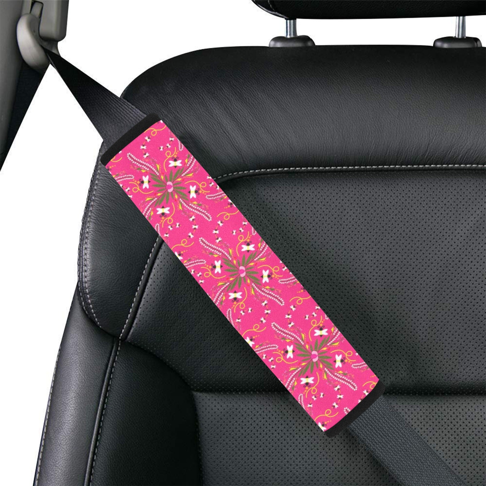 Willow Bee Bubblegum Car Seat Belt Cover 7''x12.6'' (Pack of 2)