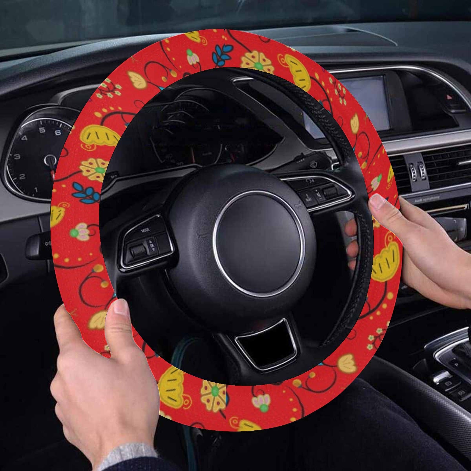 Nipin Blossom Fire Steering Wheel Cover with Elastic Edge