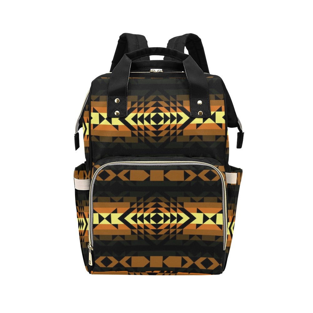 Black Rose Spring Canyon Tan Multi-Function Diaper Backpack/Diaper Bag