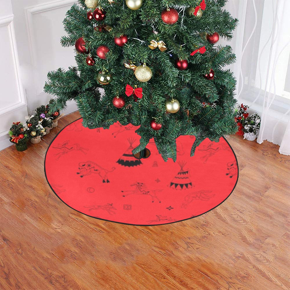 Ledger Dabbles Red Christmas Tree Skirt 47" x 47"