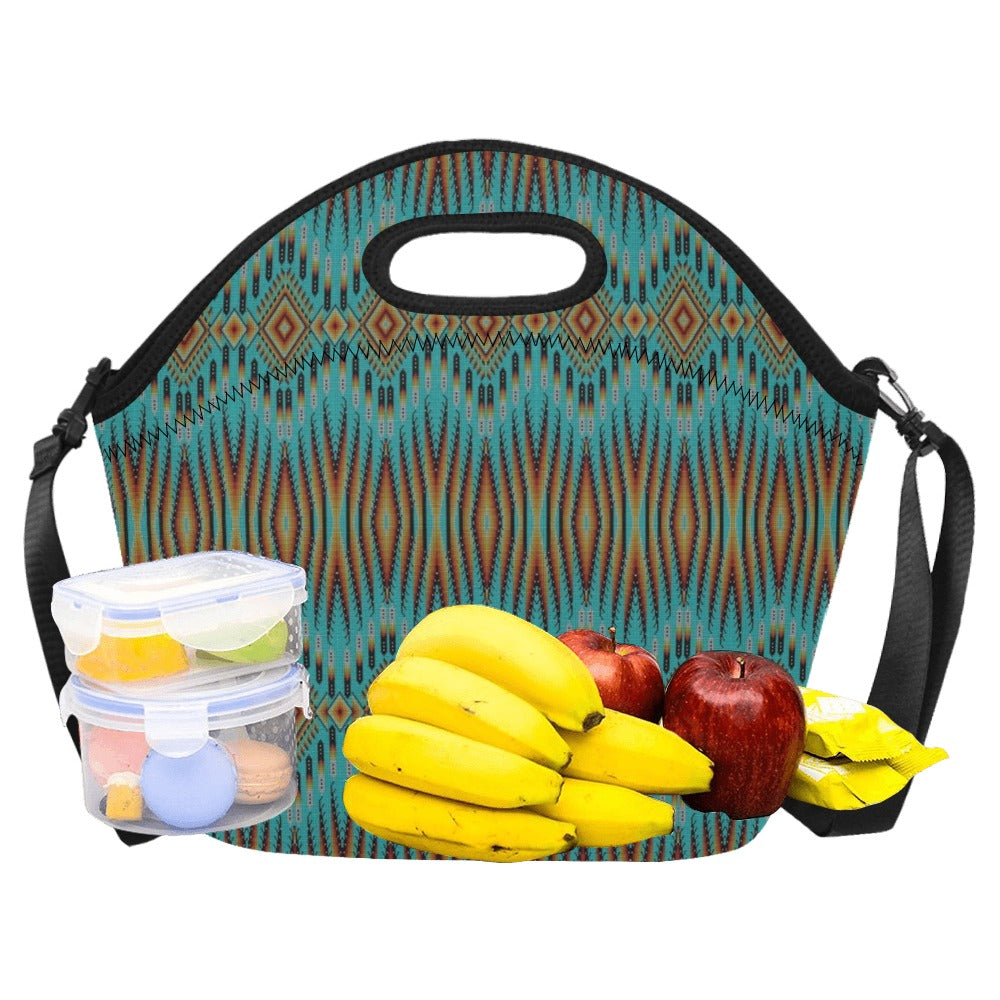 Fire Feather Turquoise Neoprene Lunch Bag/Large