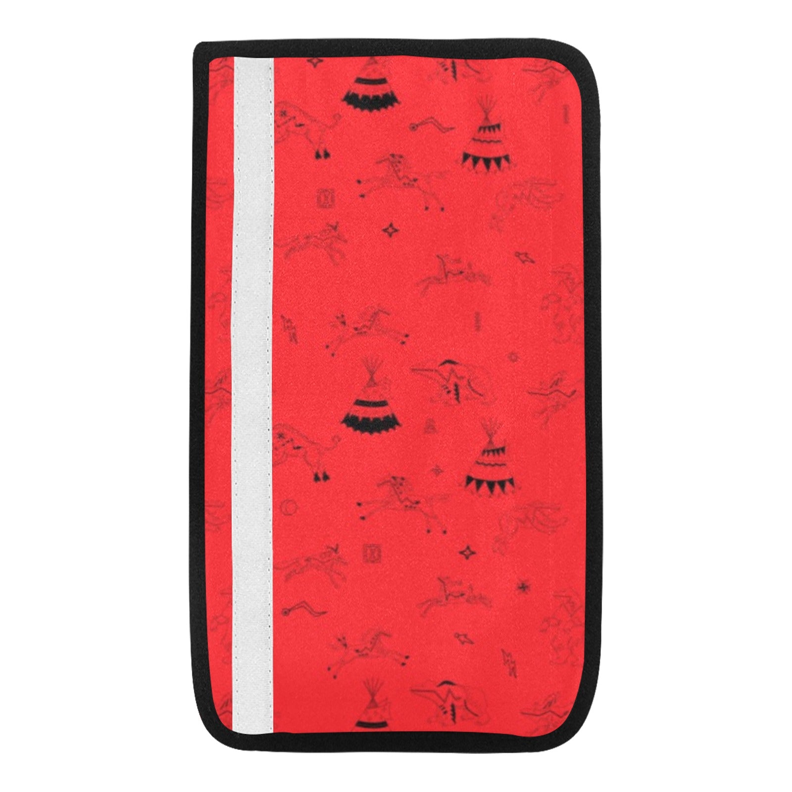 Ledger Dabbles Red Car Seat Belt Cover 7''x12.6'' (Pack of 2)