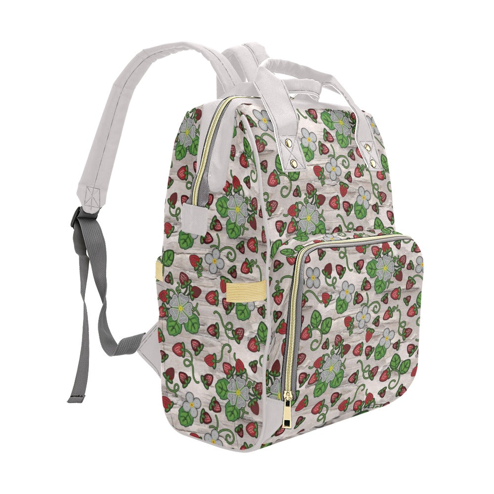Strawberry Dreams Bright Birch Multi-Function Diaper Backpack/Diaper Bag