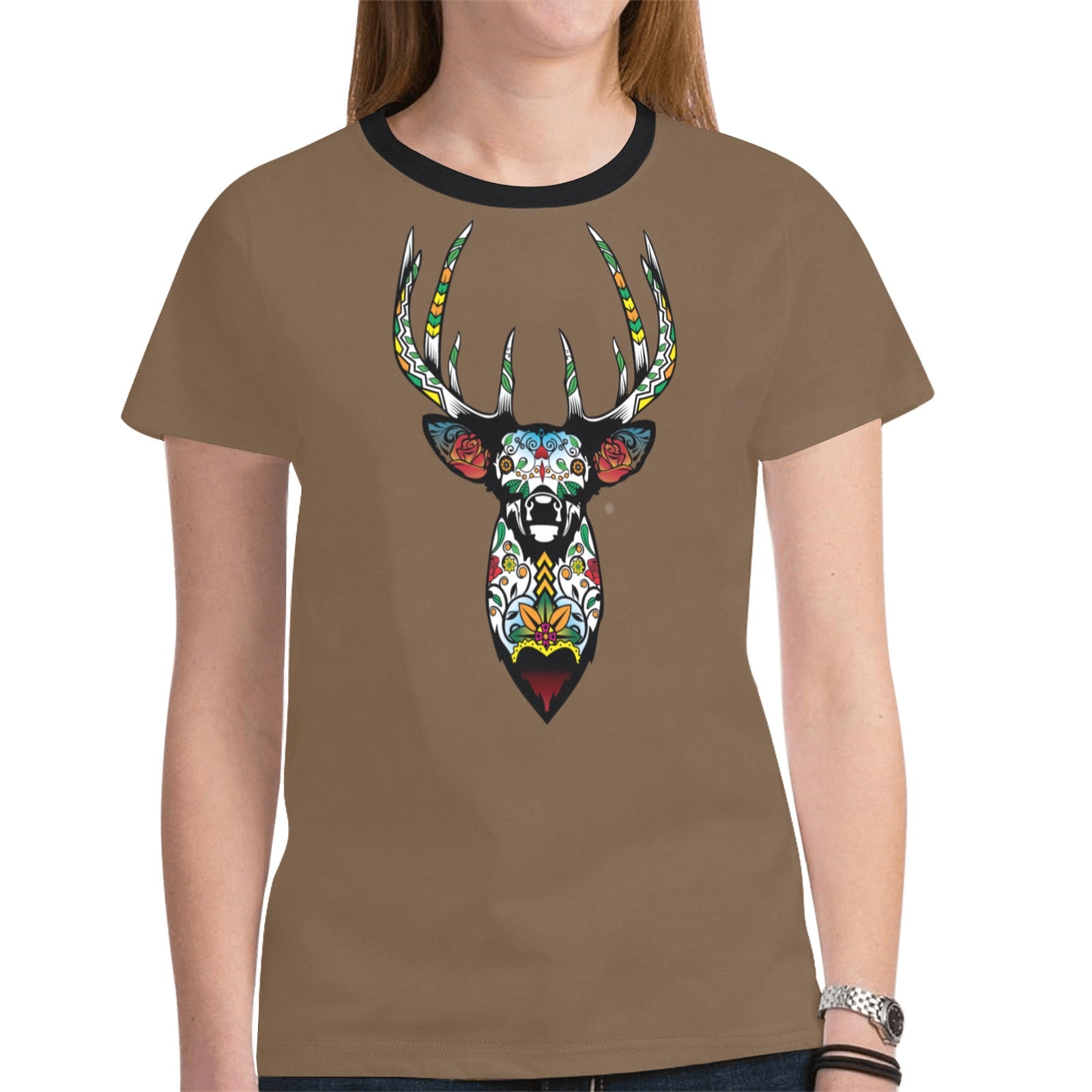 Elk Spirit Guide (Dark Brown) T-shirt for Women