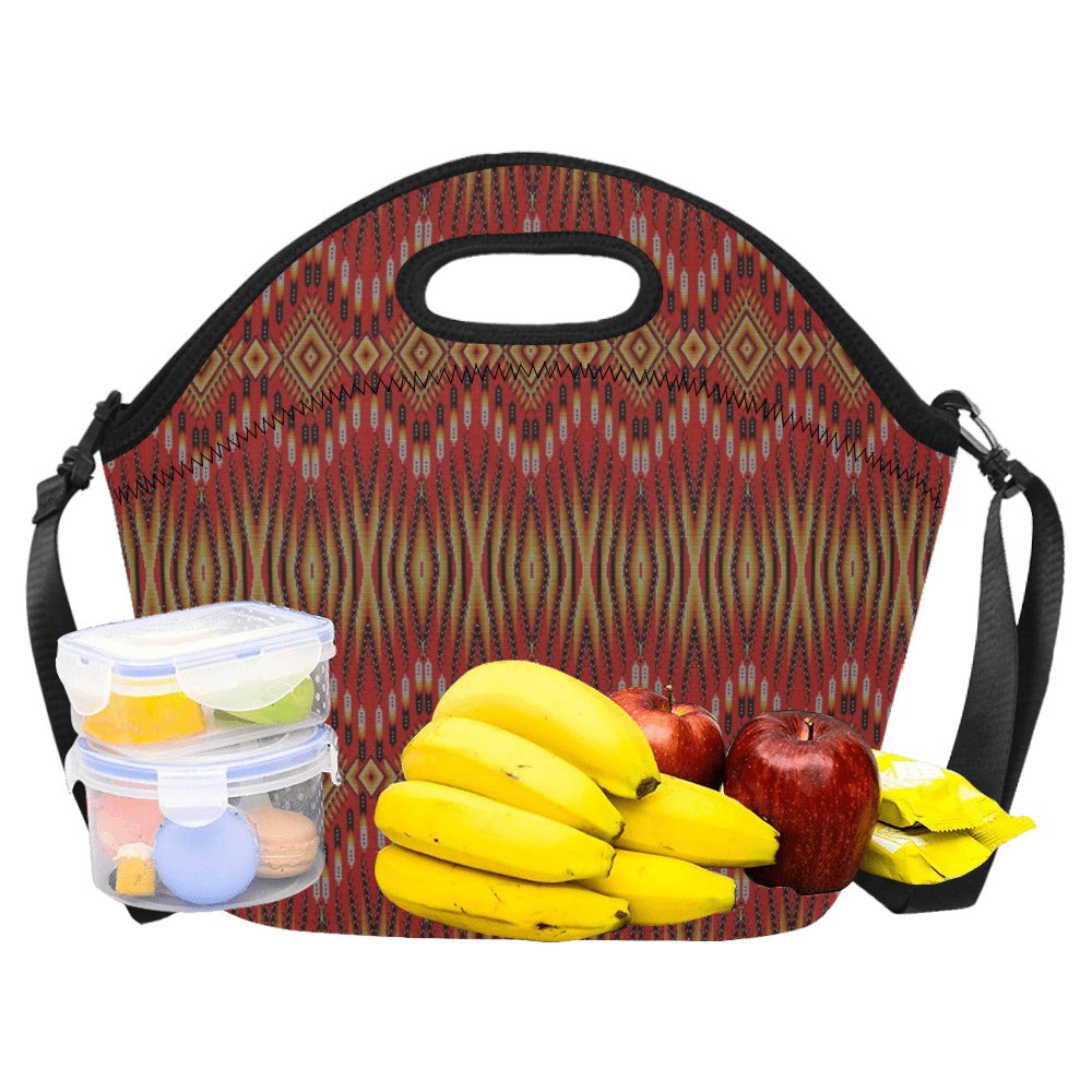 Fire Feather Red Neoprene Lunch Bag/Large