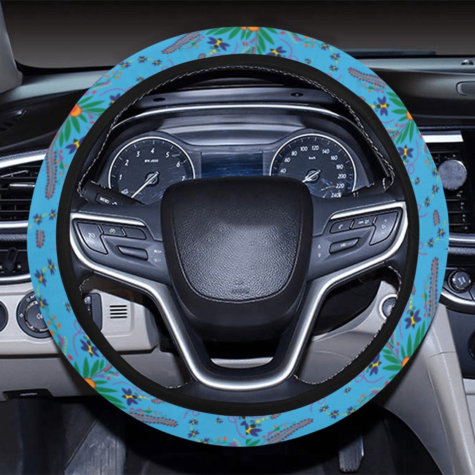 Willow Bee Saphire Steering Wheel Cover with Elastic Edge