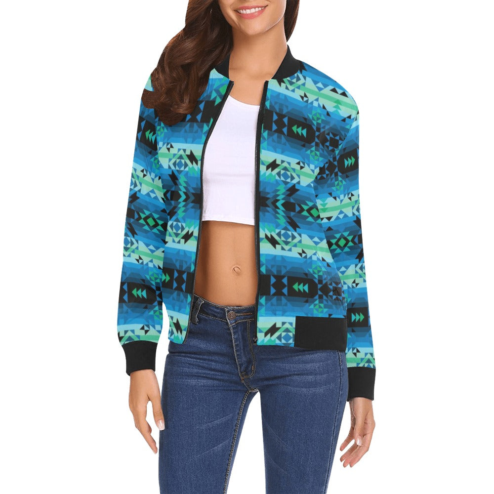 Green Star Bomber Jacket for Women