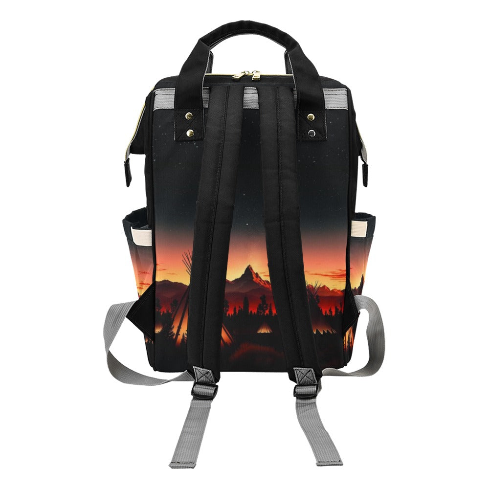 Sunset Tipis 1 Multi-Function Diaper Backpack/Diaper Bag