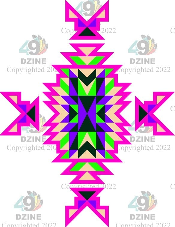 6-inch Geometric Transfer Geo Directions Tipis Transfers 49 Dzine Geo Directions Tipis Hot Magenta 