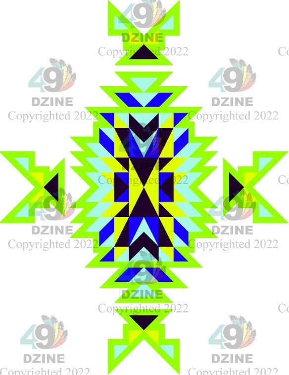 6-inch Geometric Transfer Geo Directions Tipis Transfers 49 Dzine Geo Directions Tipis Lime Green 