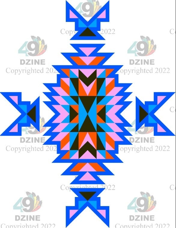 6-inch Geometric Transfer Geo Directions Tipis Transfers 49 Dzine Geo Directions Tipis Navy Blue 