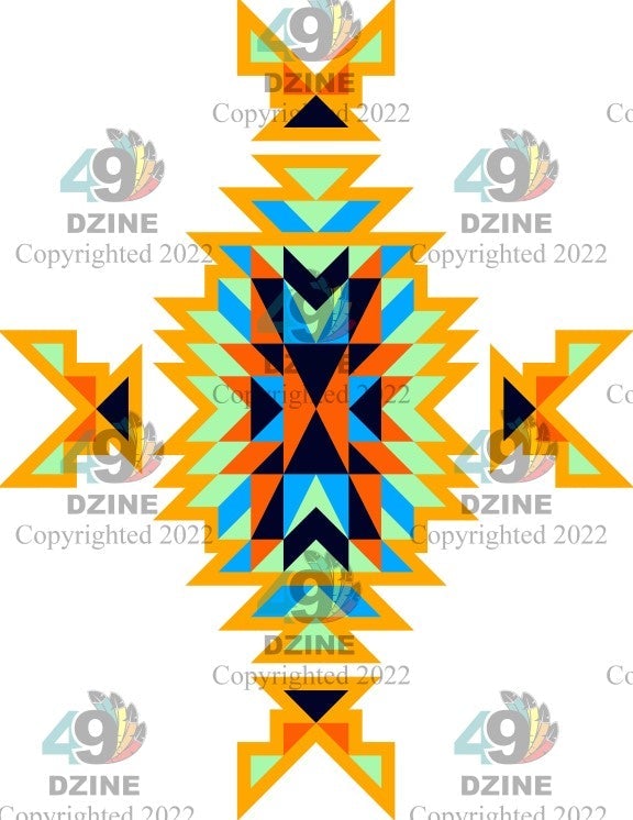 6-inch Geometric Transfer Geo Directions Tipis Transfers 49 Dzine Geo Directions Tipis Orange 