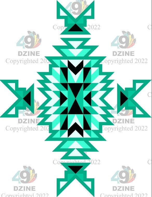 6-inch Geometric Transfer Geo Directions Tipis Transfers 49 Dzine Geo Directions Tipis Persian Green 