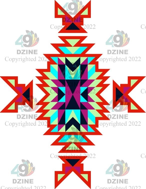 6-inch Geometric Transfer Geo Directions Tipis Transfers 49 Dzine Geo Directions Tipis Scarlet 