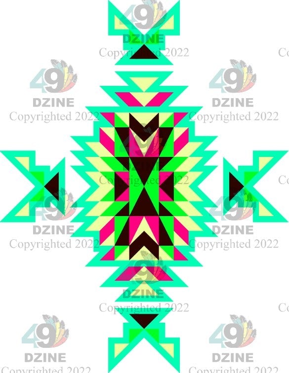 6-inch Geometric Transfer Geo Directions Tipis Transfers 49 Dzine Geo Directions Tipis Spring Green 