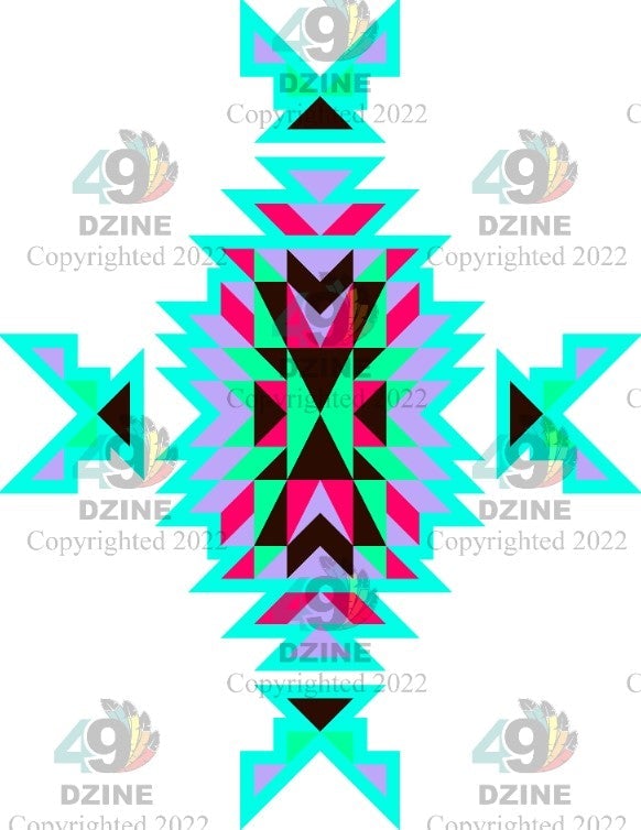 6-inch Geometric Transfer Geo Directions Tipis Transfers 49 Dzine Geo Directions Tipis Turquoise 