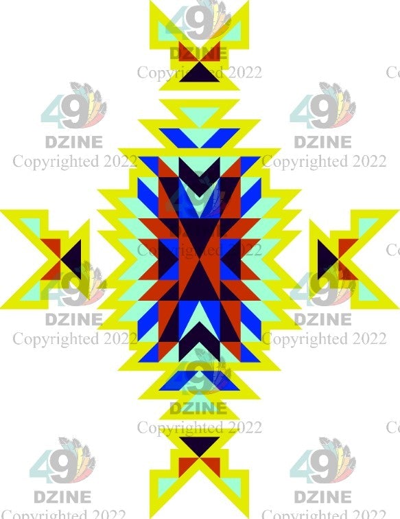 6-inch Geometric Transfer Geo Directions Tipis Transfers 49 Dzine Geo Directions Tipis Yellow 