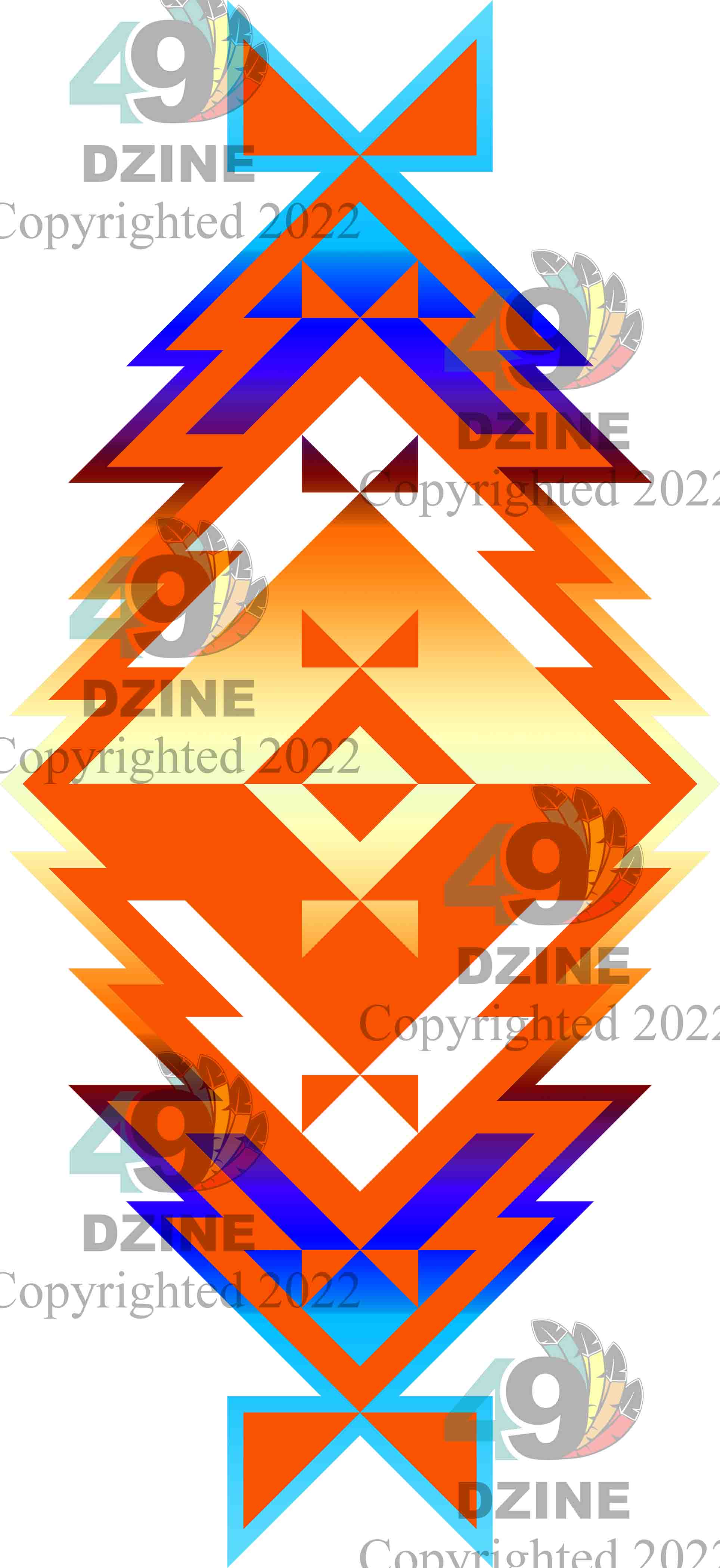 6-inch Geometric Transfer Meta Tipi Transfers 49 Dzine Meta Tipi Orange 