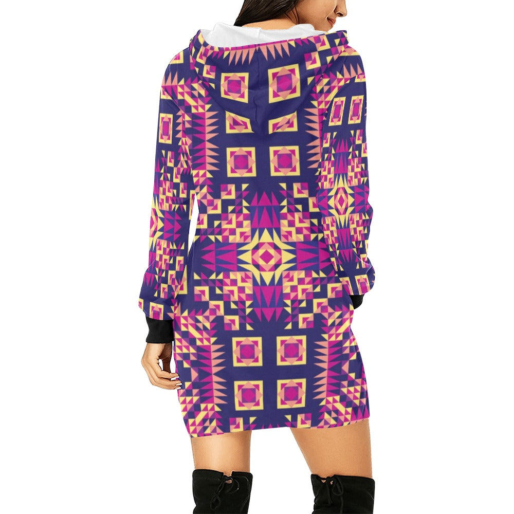 Kaleidoscope Bleu Hoodie Dress