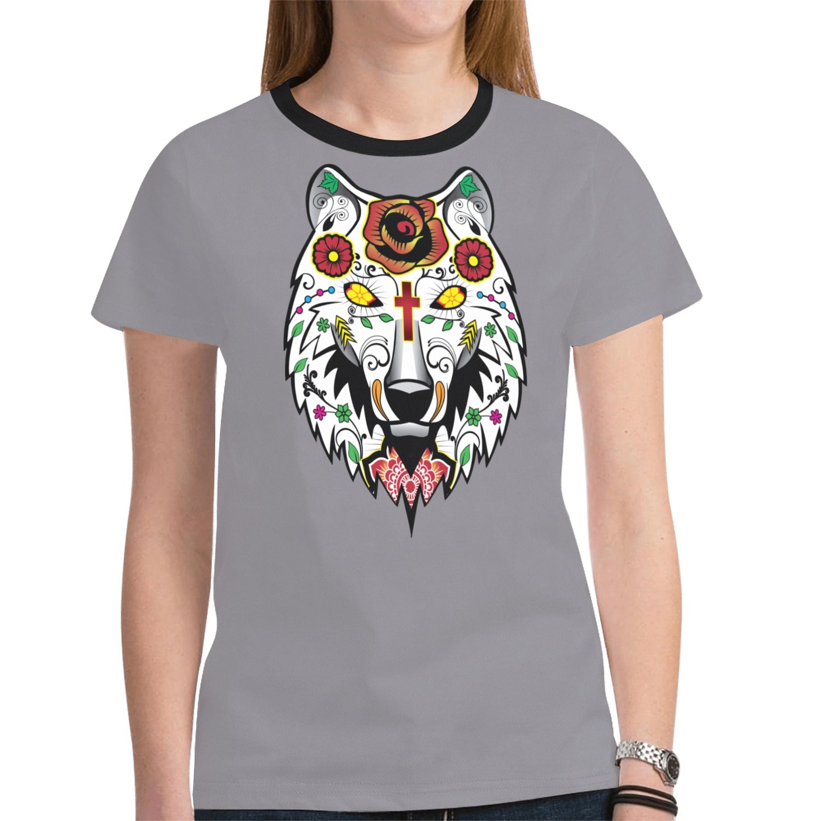 Wolf Spirit Guide (Dark Gray) T-shirt for Women