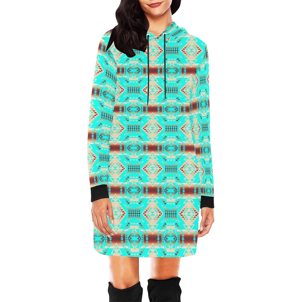 Gathering Earth Turquoise Hoodie Dress
