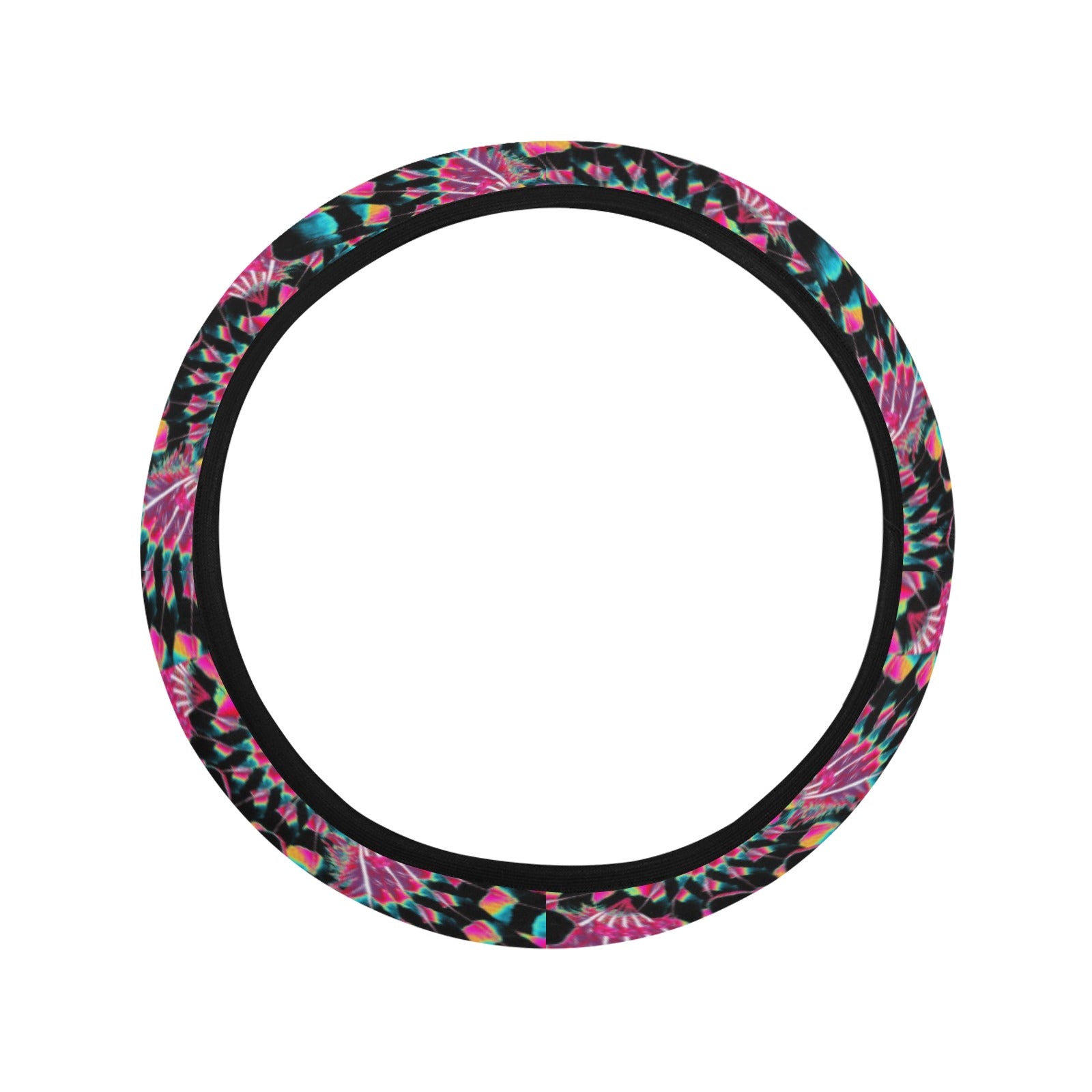 Hawk Feathers Heat Map Steering Wheel Cover with Elastic Edge