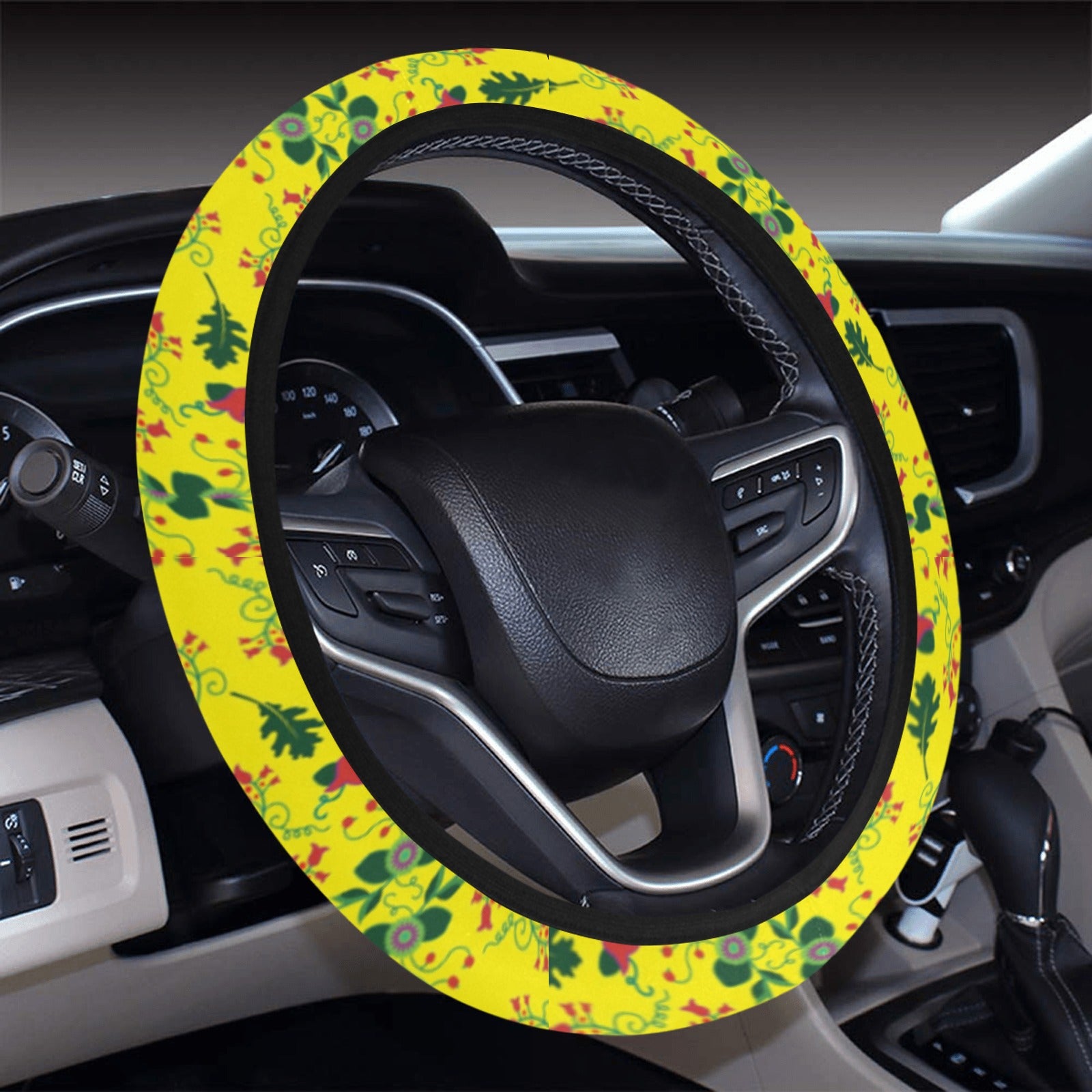 Vine Life Lemon Steering Wheel Cover with Elastic Edge