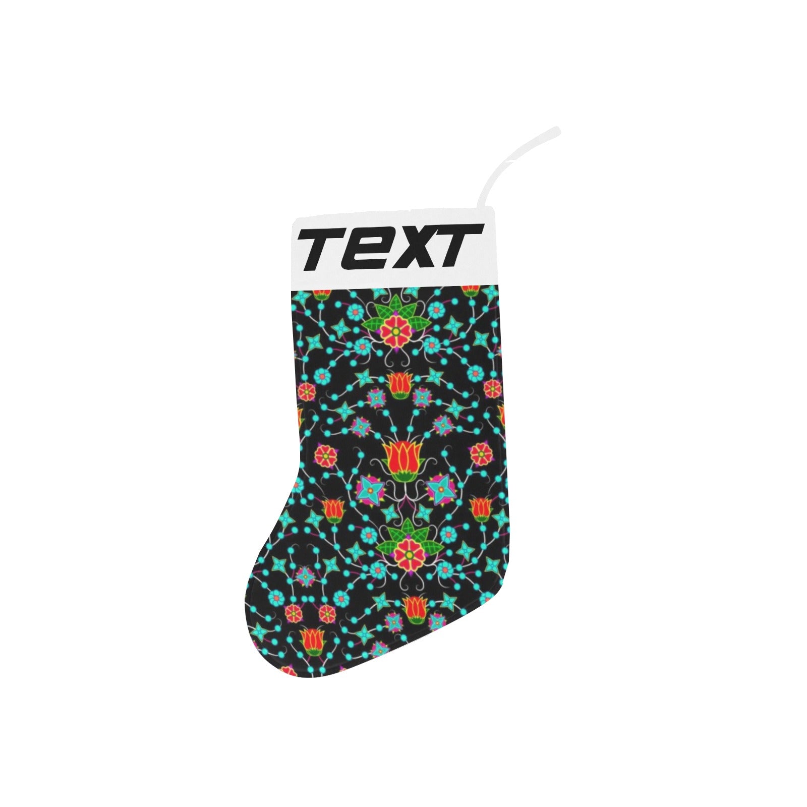 Floral Damask Upgrade Christmas Stocking (Custom Text on The Top)