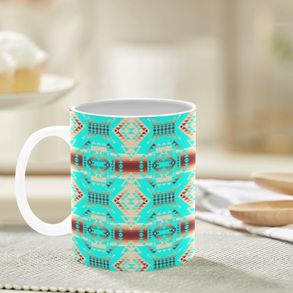 Gathering Earth Turquoise White Mug(11OZ)