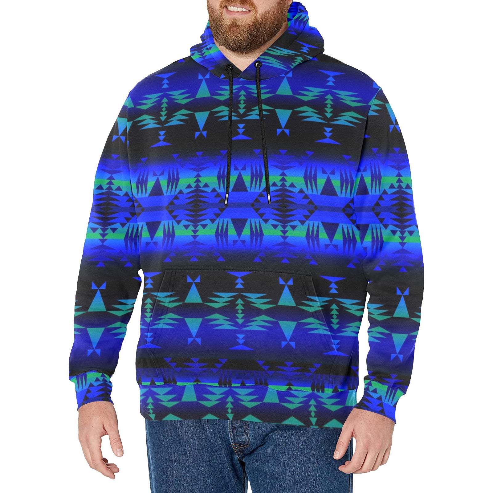 Between the Blue Ridge Mountains Men's Long Sleeve Fleece Hoodie