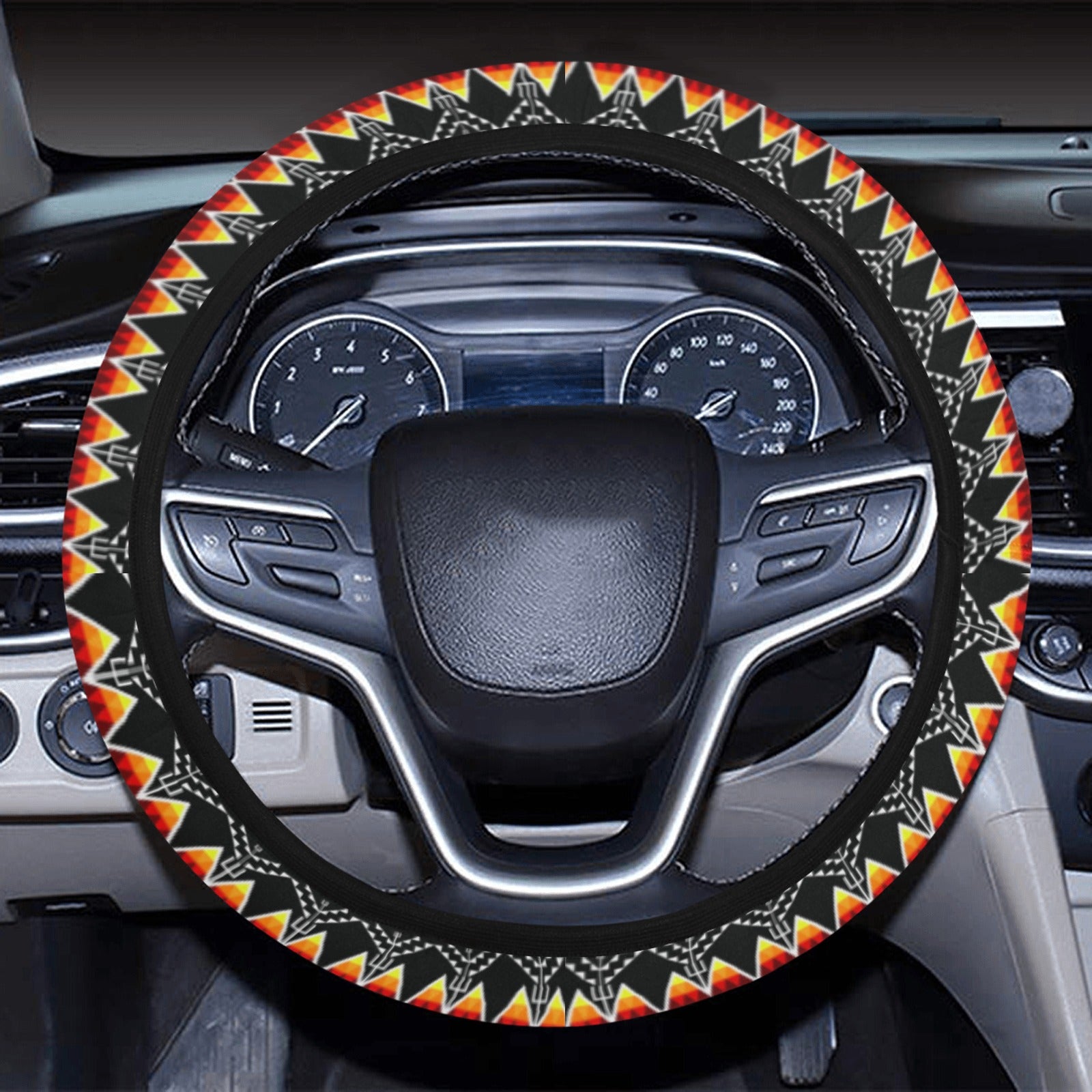 Sacred Trust Black Colour Steering Wheel Cover with Elastic Edge