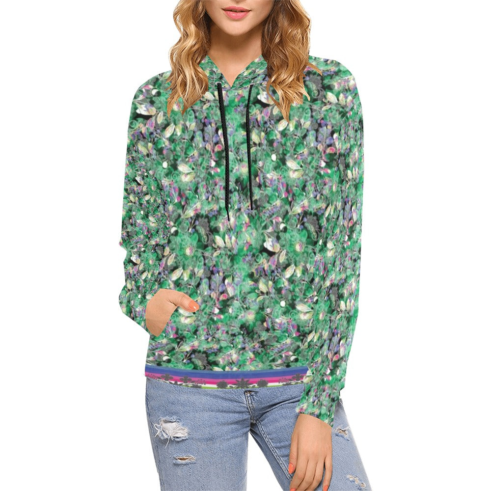 Culture in Nature Green Hoodie for Women (USA Size) (Model H13)