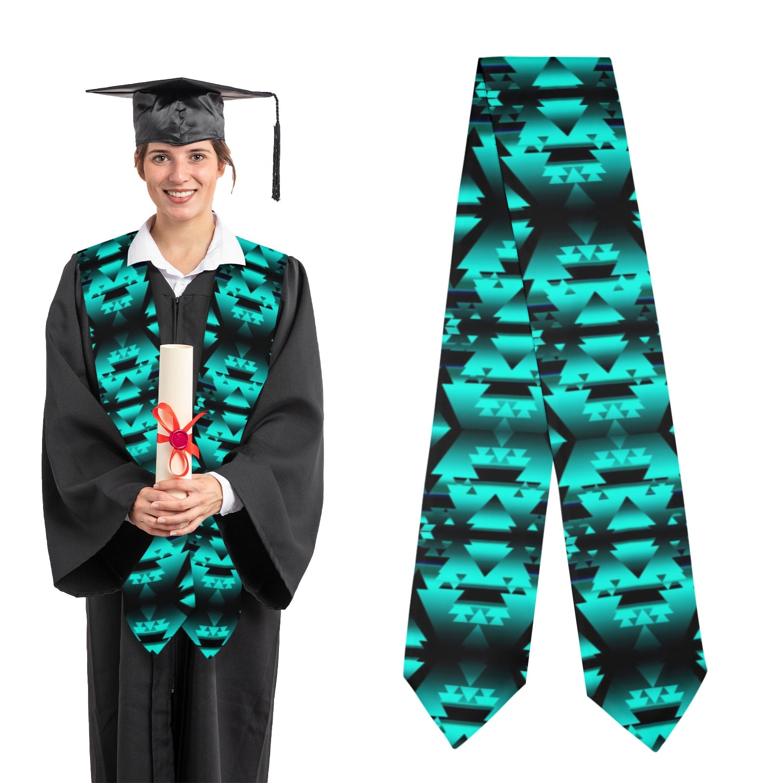 Dark Teal Winter Camp Graduation Stole