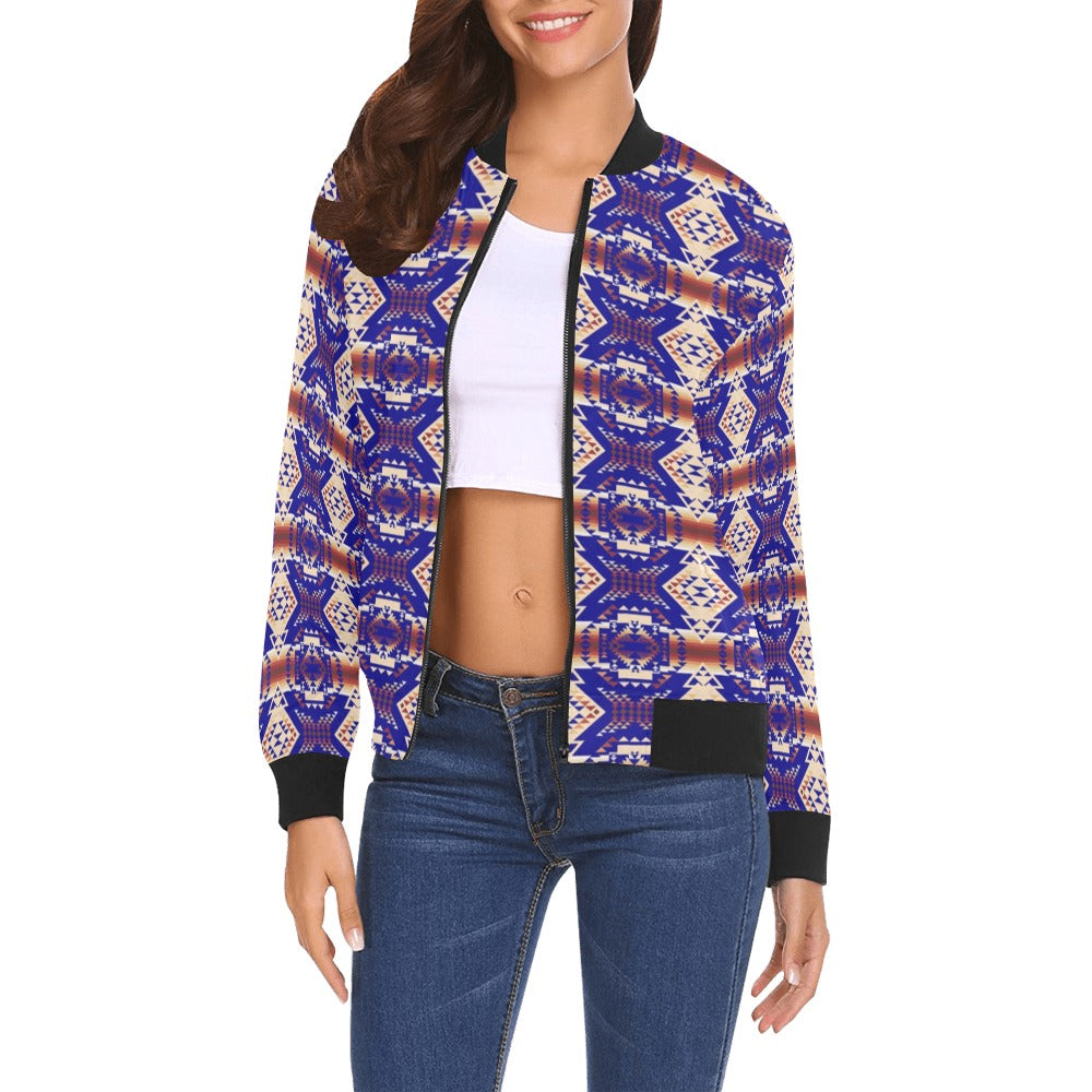 Gathering Earth Lake All Over Print Bomber Jacket for Women