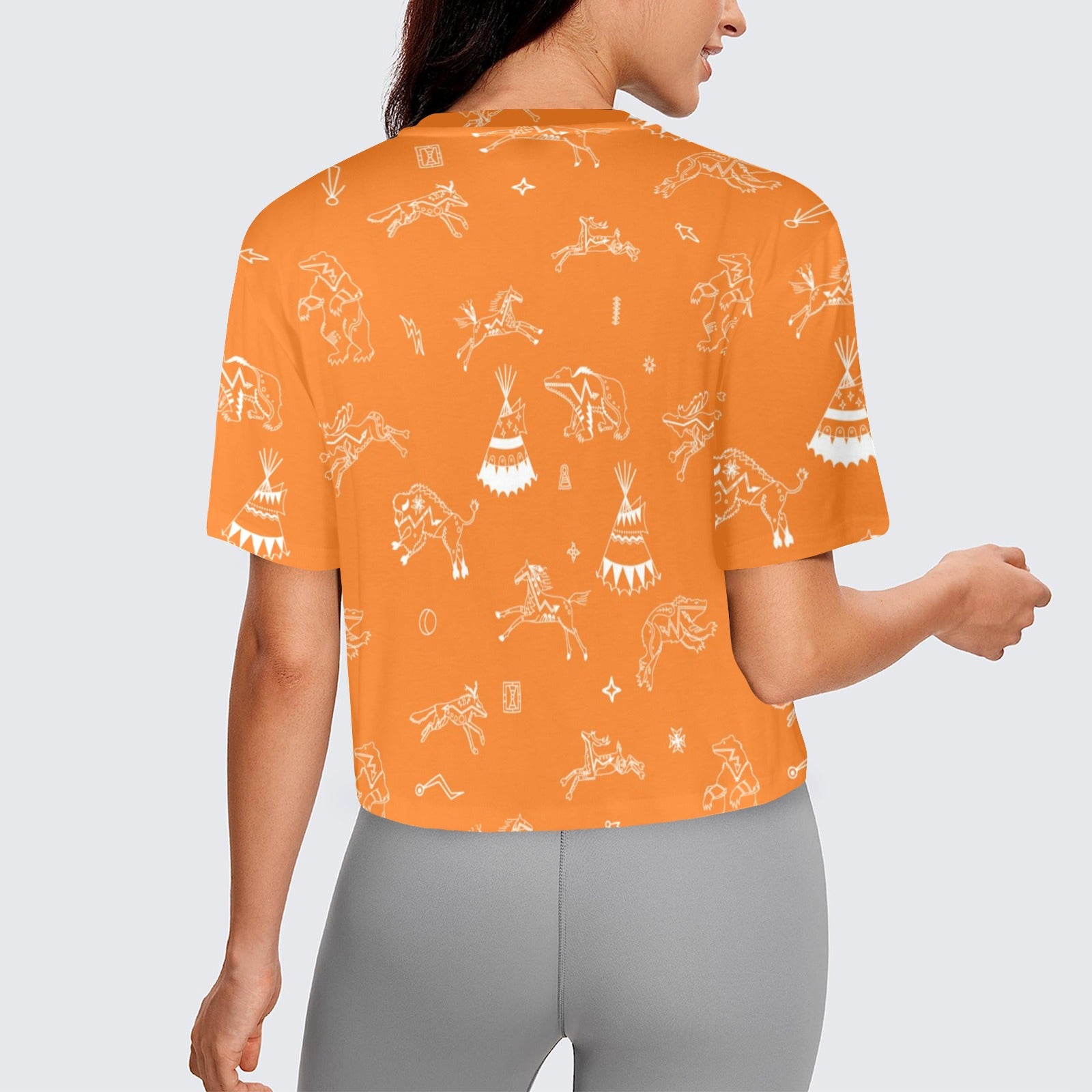 Ledger Dables Orange Women's Cropped T-shirt