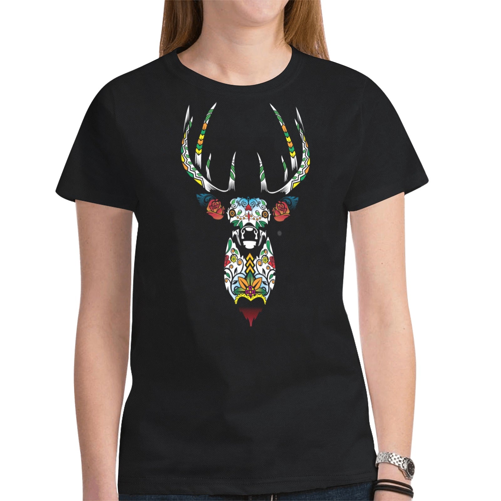 Elk Spirit Guide (Black) T-shirt for Women