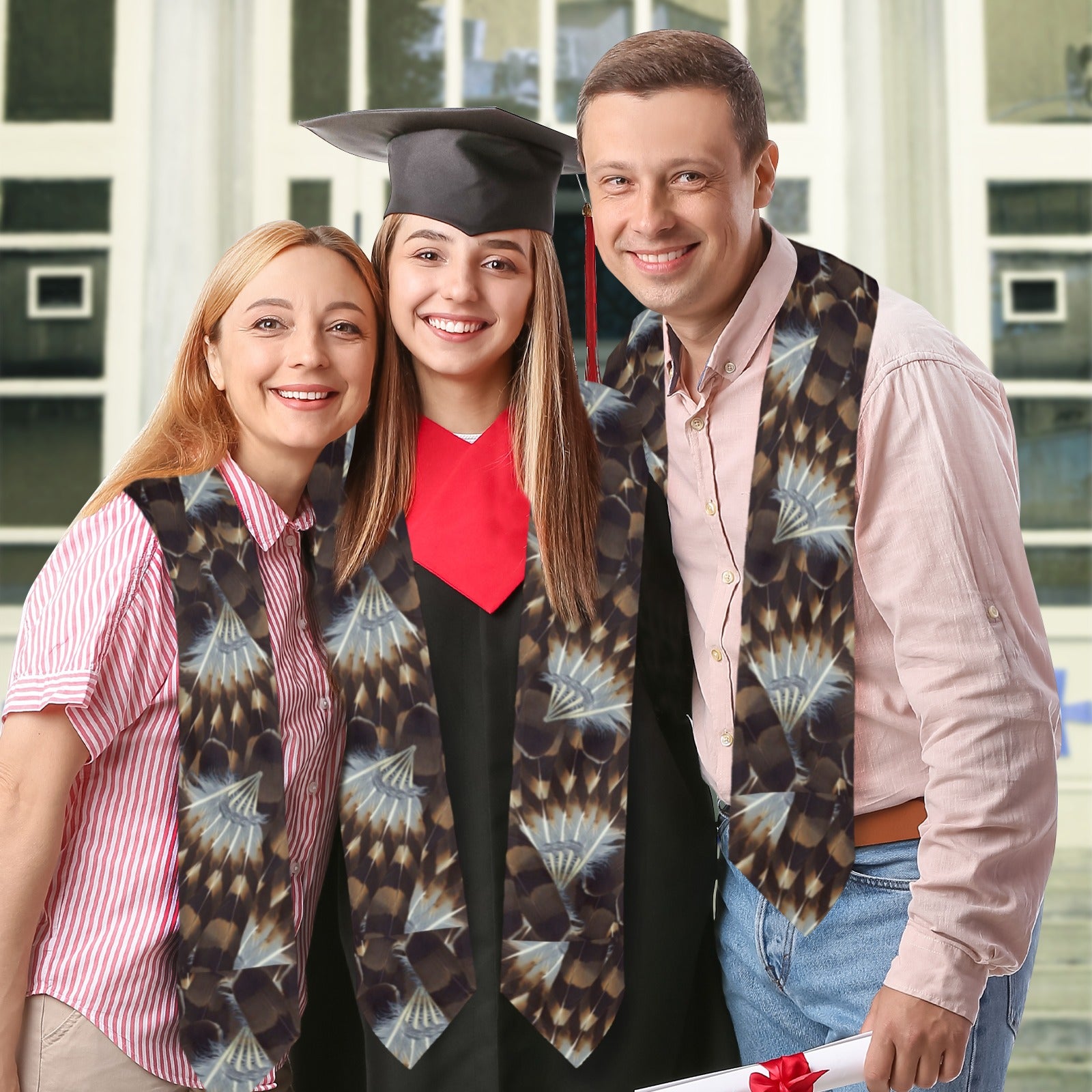 Hawk Feathers Graduation Stole