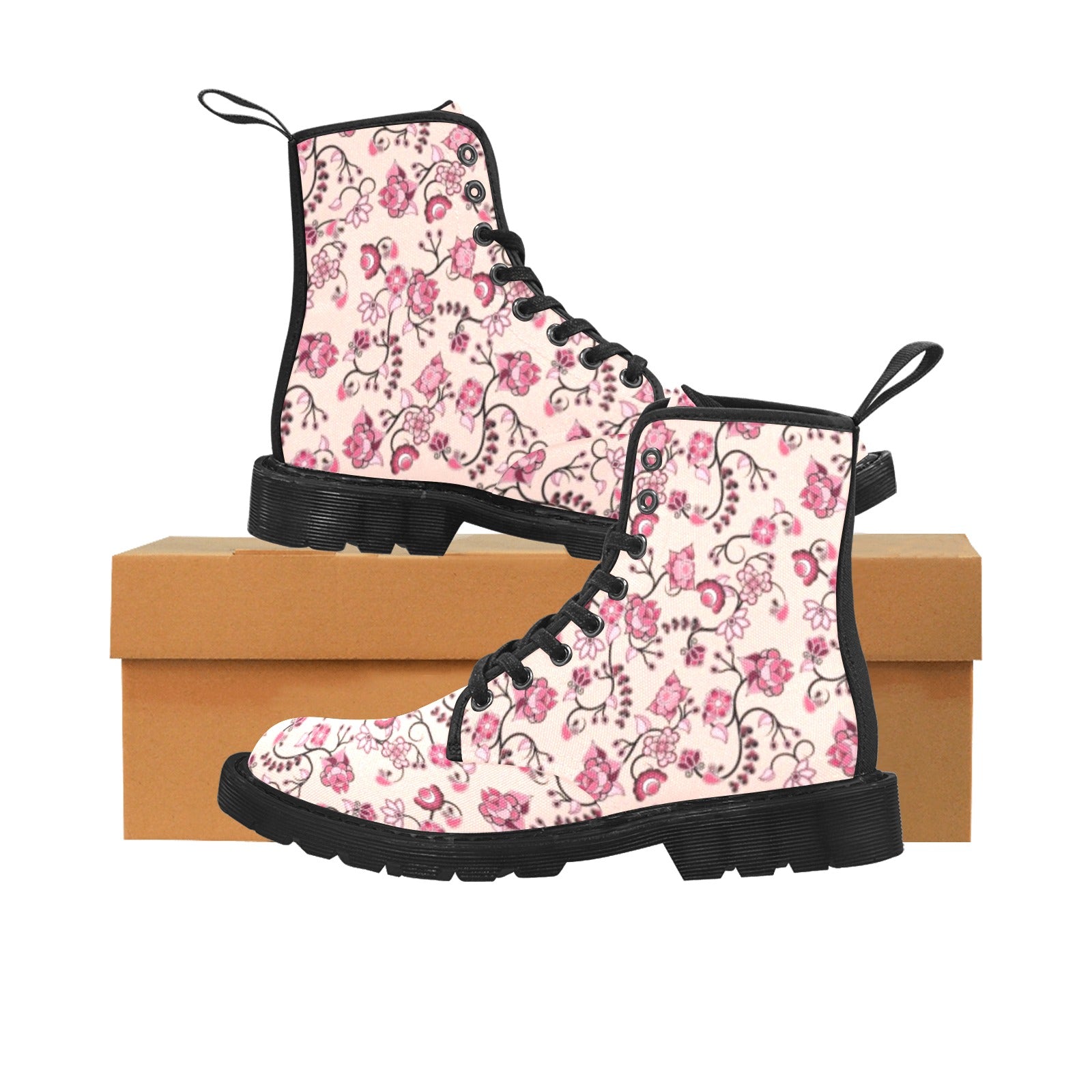 Floral Amour Boots for Men (Black)