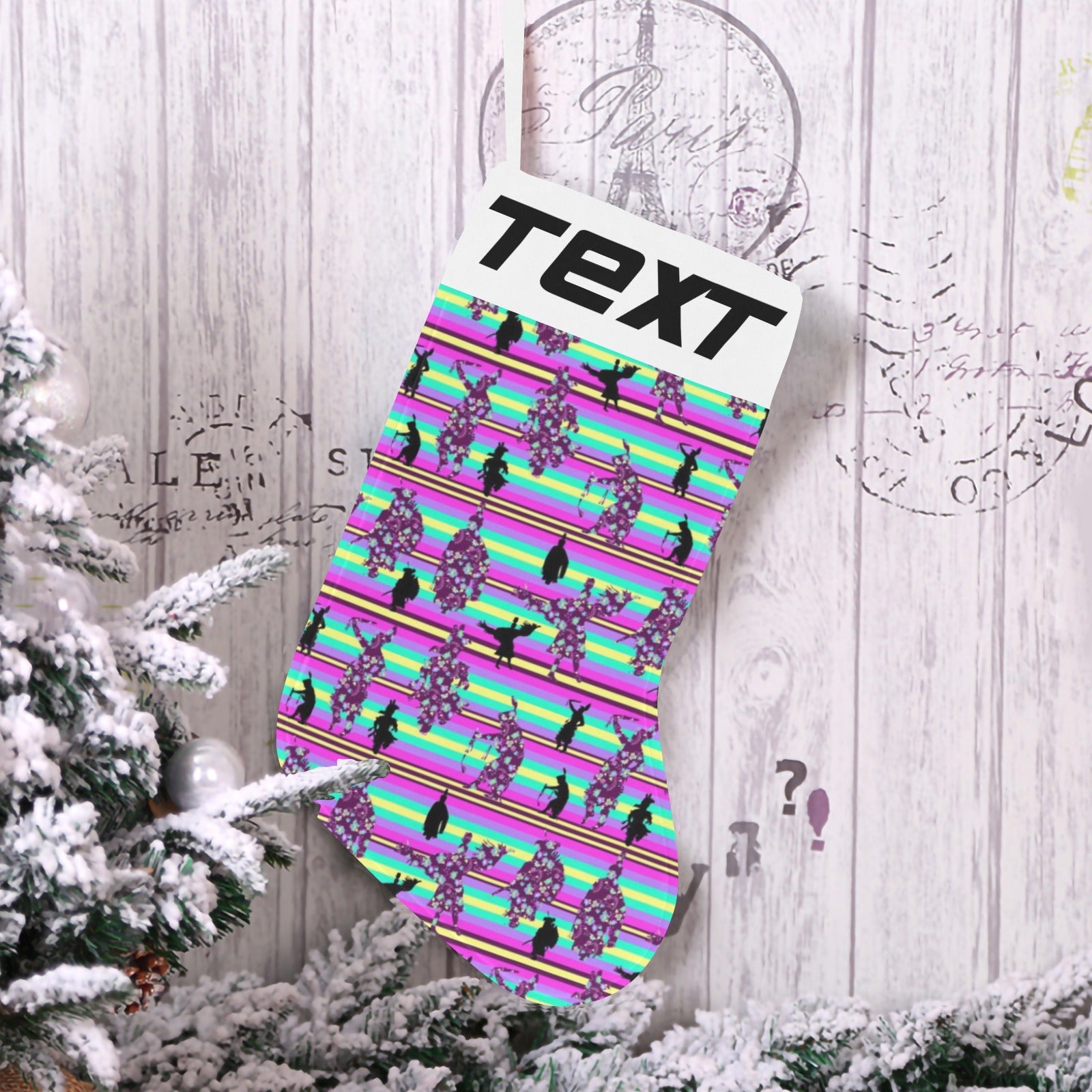 Dancers Floral Contest Christmas Stocking (Custom Text on The Top)