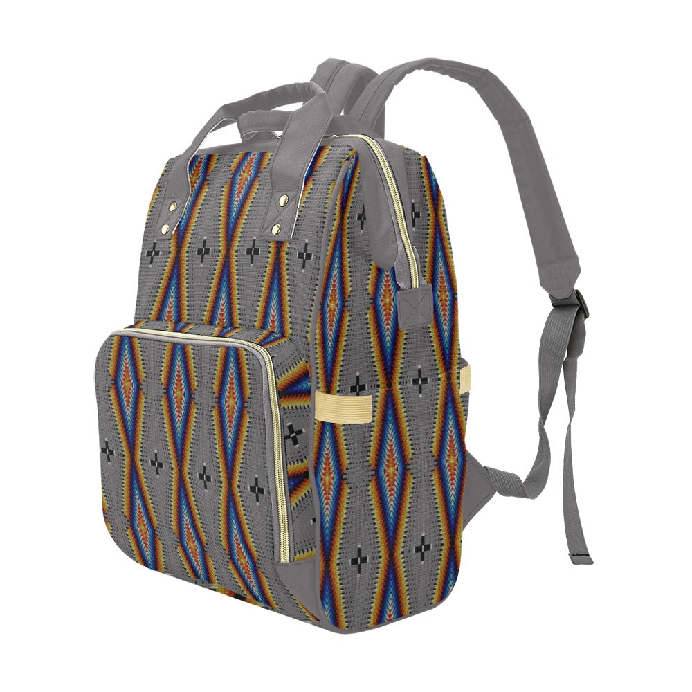 Diamond in the Bluff Grey Multi-Function Diaper Backpack/Diaper Bag