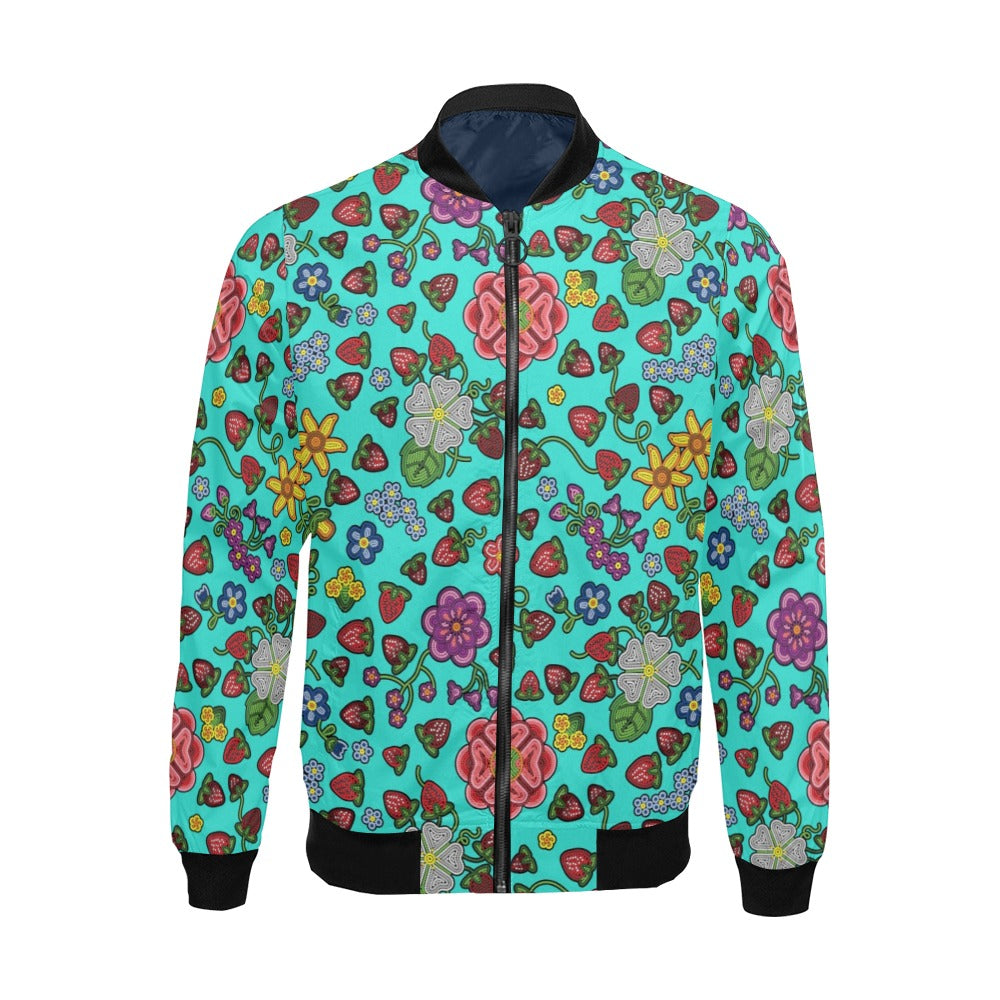 Berry Pop Turquoise All Over Print Bomber Jacket for Men