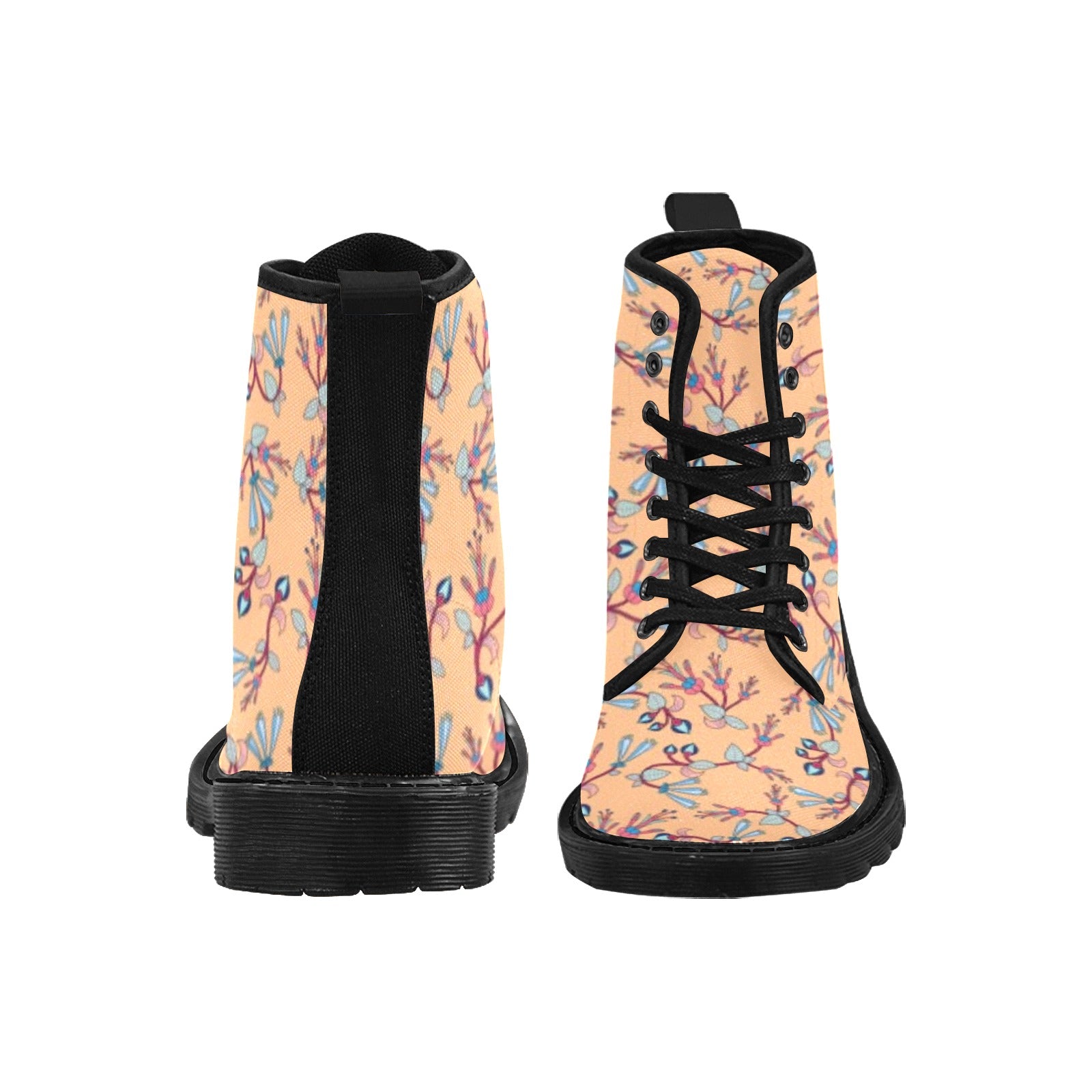 Swift Floral Peache Boots for Men (Black)