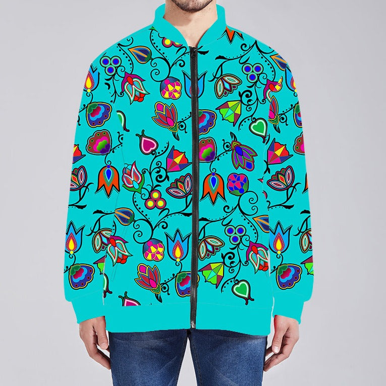 Indigenous Paisley Sky Youth Zippered Collared Lightweight Jacket